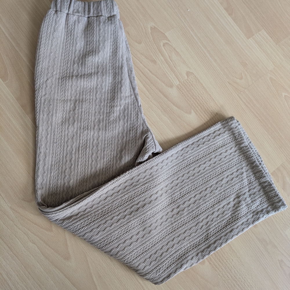 Pants Woman Textured Tan Joggers